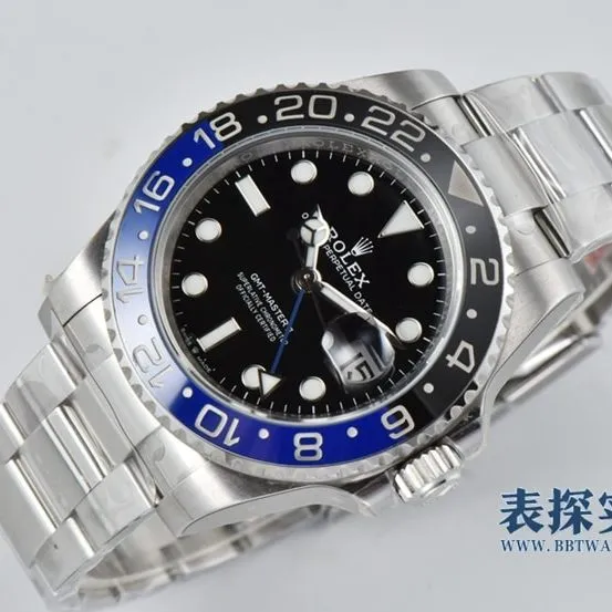 C factory Rolex men's GMT-Mastertop-tier 1:1super watch black dial Inter Milan steel bracelet model m126710blnr-0003clasp picture