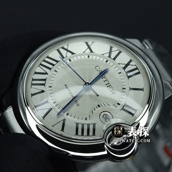 K3 factory Cartier blue balloon top-tier watch men's silver white dialsteel bracelet model pictures and prices side live photo