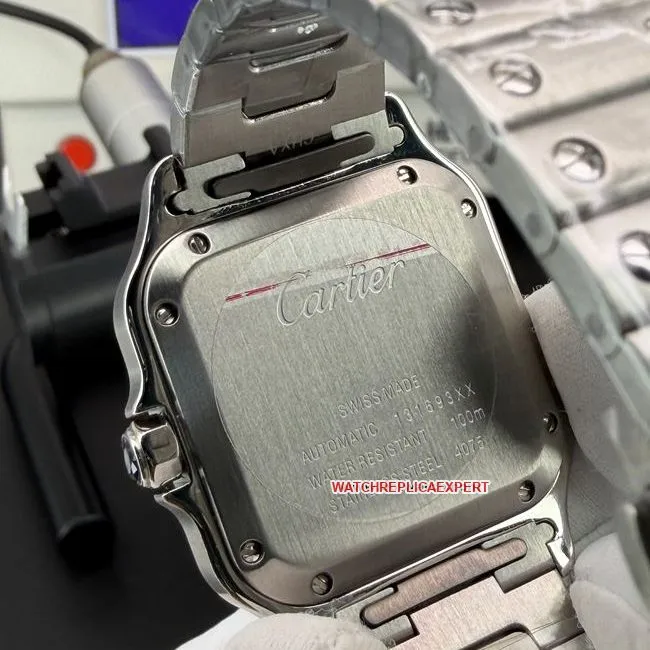 top-tier watch BV factory Santos Cartierwhite dialsteel braceletside live photo