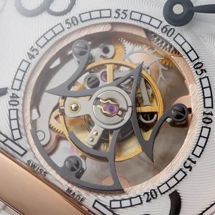 ABF factory Frank Muller top-tier watch manual winding mechanical men's white dial brown belt side view