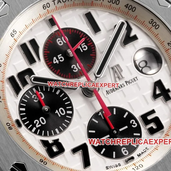 TW factory Audemars PiguetRoyal Oak offshore top-tier 1:1high-quality silver white dialsteel bracelet model 26170side live photo
