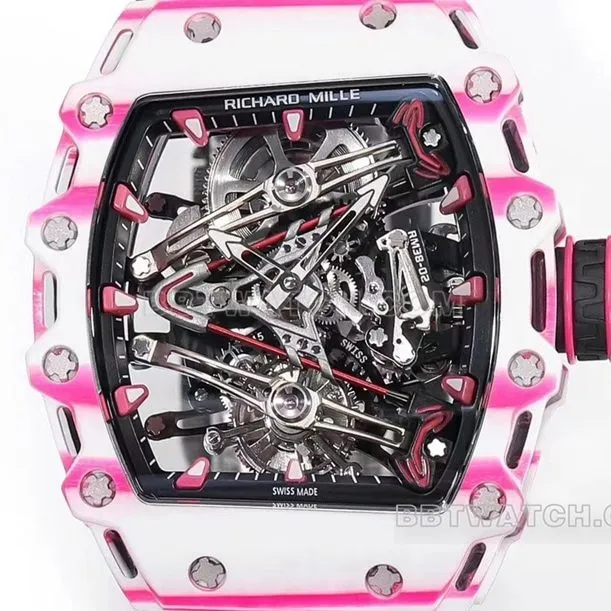 Richard Mille men's top-tier black fabric model RM 38-02front live photo