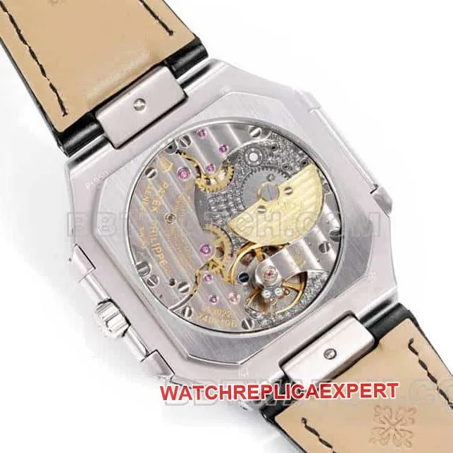 3K FactoryPatek PhilippeCUBITUStop-tier replicagreen dialleather strap model 5822caseback live photo
