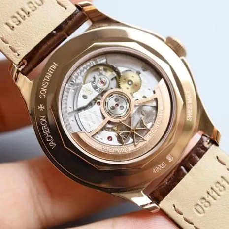 Vacheron Constantintop-tier automatic movement full date display series men's brown plate brown belt watch clasp picture