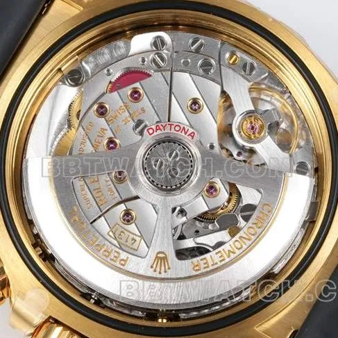 collectible watch DaytonaJF factory Rolex ice blue dialyellow gold4131 mechanical rubber braceletcaseback live photo