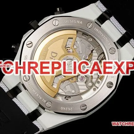 1:1replica watch Diw factory Royal OakAudemars Piguetwhite dialchronograph mechanical side live photo