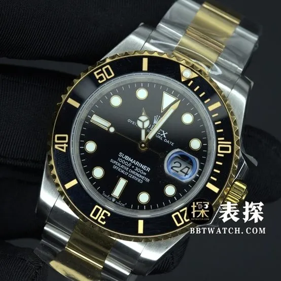 Factory C Rolex Submariner watch men's gold Submariner steel bracelet pictures and prices caseback live photo