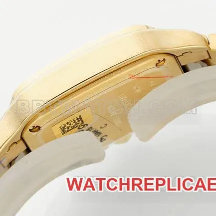 top-tier watch Cartiersilver dial Santos quartz movementyellow goldbraceletside live photo