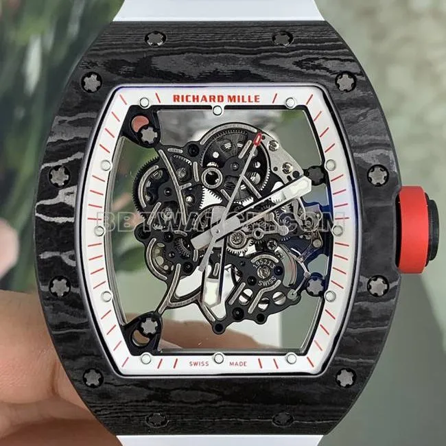 APS factory Richard Mille carbon fiber white rubber braceletletRM055front live photo