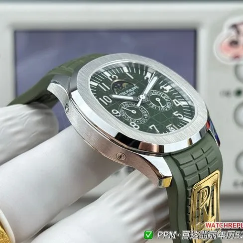 watch Patek PhilippePPM factory Aquanautgreen dial5261 weight live photos