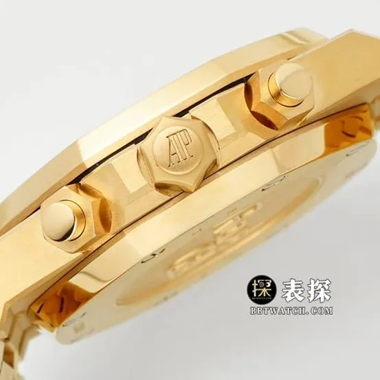IPFRoyal OakAudemars Piguet1:1replica watch green dialyellow goldsteel bracelet model 26331BA.OO.1220BA.02caseback live photo