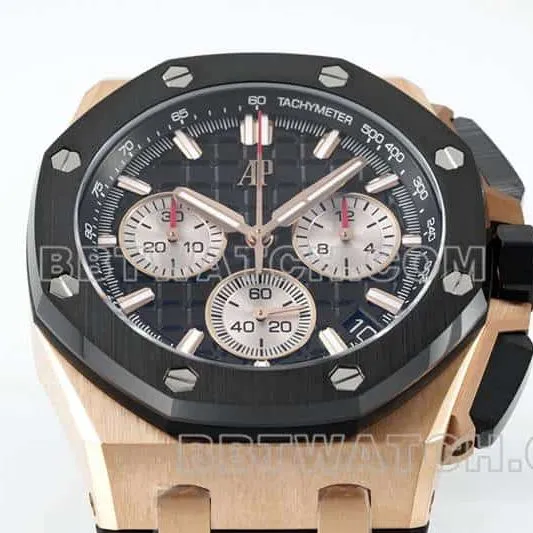 APS factory Audemars PiguetRoyal Oak offshore super cloneblack dialrose gold26420front live photo