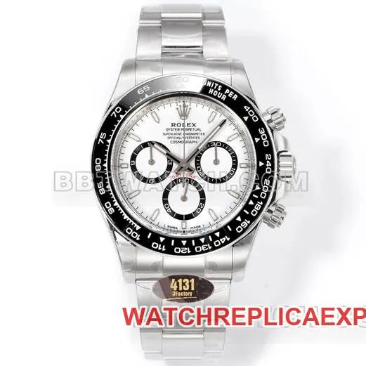1:1replica watch JF factory Rolex Daytonawhite dial4131 mechanical 40mm front live photo