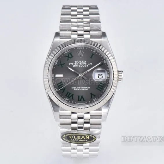 C Factory Rolex-Datejust top slate grey dial 36mm Jubilee bracelet m126234-0045 front actual photo
