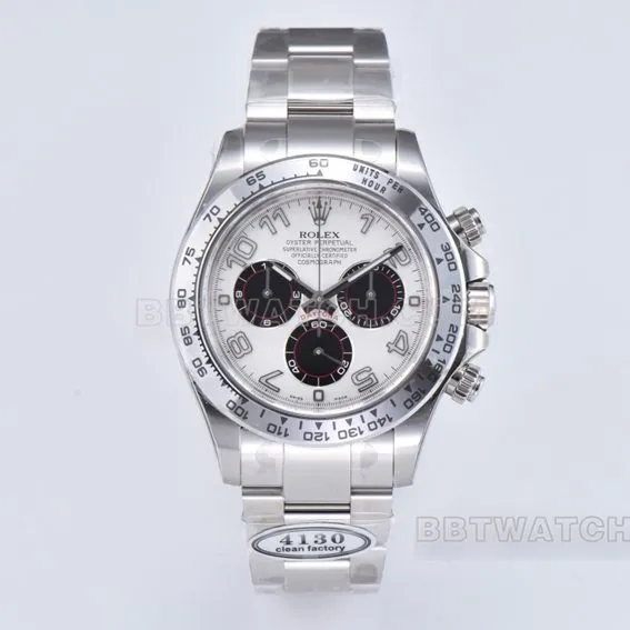 C Factory Rolex Daytona1:1top-tier replicawhite goldwhite dialsteel bracelet model 116509side live photo