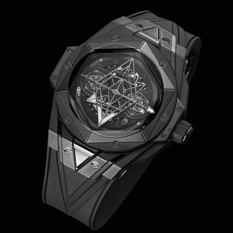 HublotHublotreplica watch new BigBangSangBleuII tattoo men's mechanical watch side view