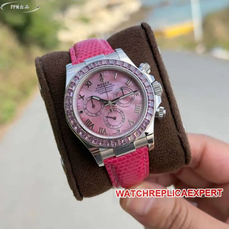 PPMRolexDaytonasuper pink platediamond bezel116519caseback live photo