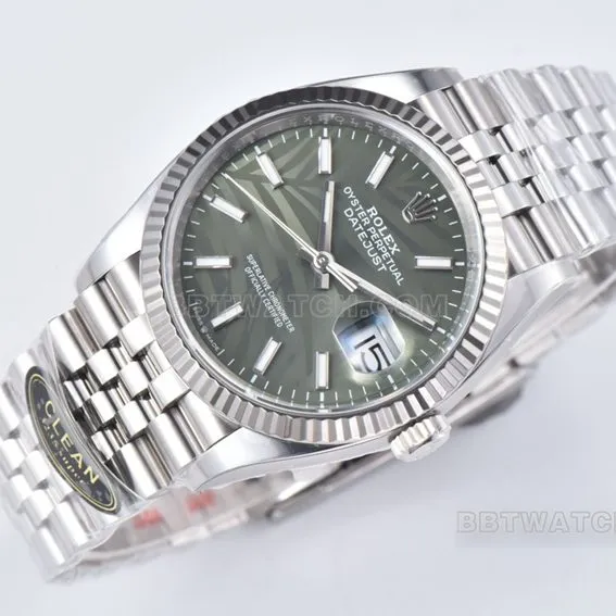 Factory C Rolex log top-tier 1:1super green palm leaf pattern disc 36mm steel bracelet model m126234-0047diallive photos