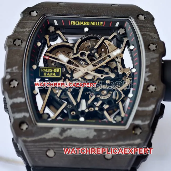 collectible watch RM35-02 UMI factory Richard Mille black shell black belt side live photo