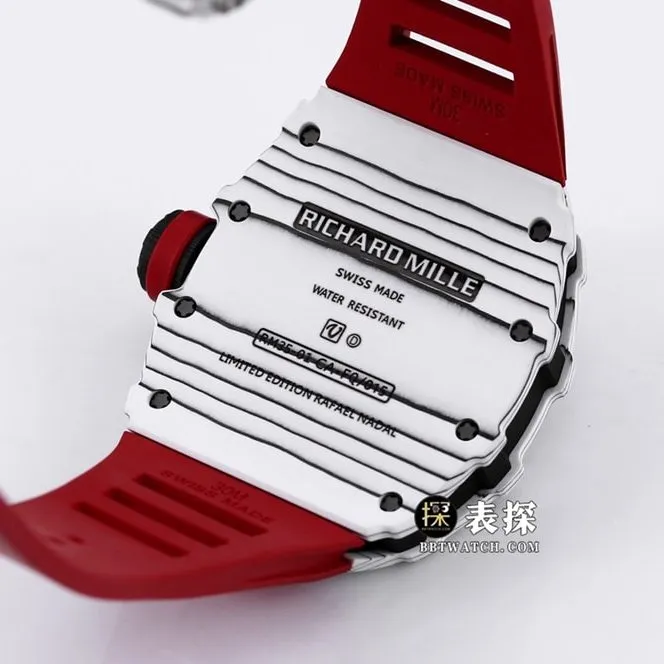 BBR RM 35-01Richard Mille1:1replica watch men's black dial red rubber style side live photo