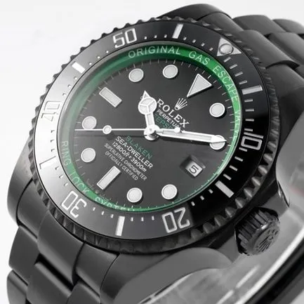 Rolextop-tier men's black dialsteel braceletSubmariner customized version mechanical watch side view