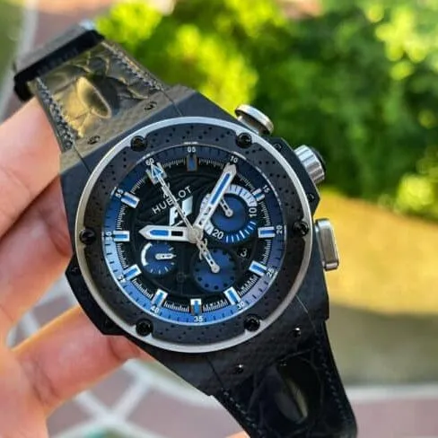 top-tier replicaV6 factory Hublot track blue storm 48MM king supreme series men's watch front view