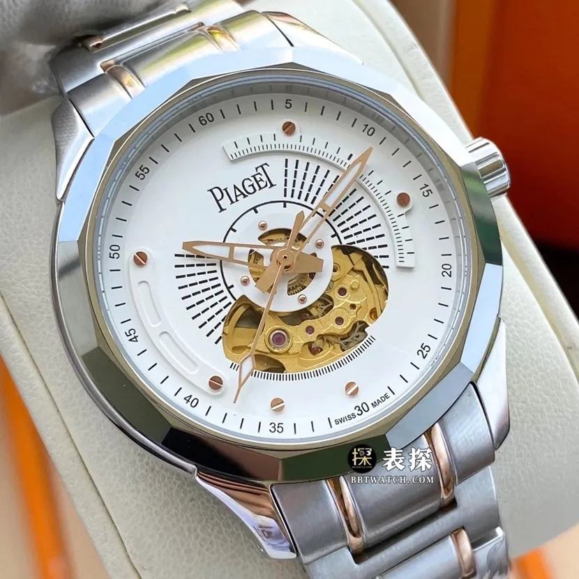 Piaget top-tier 1:1high-quality watch men's white dialsteel bracelet model pictures and prices front live photo