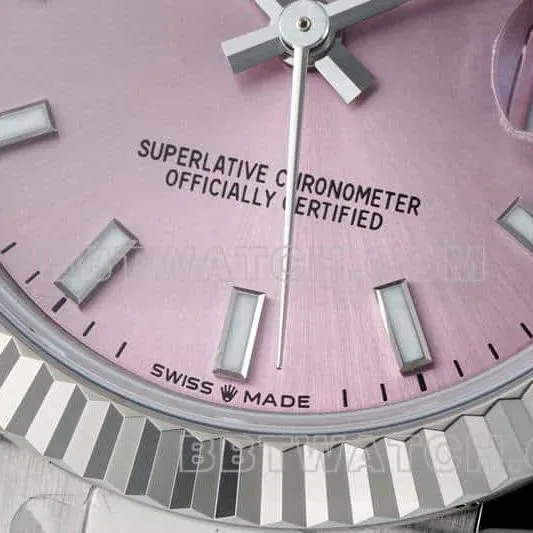 ARF FactoryRolex log top-tier 1:1super pink disk stick hour markers 31mm three-lattice chain link 278274side live photo