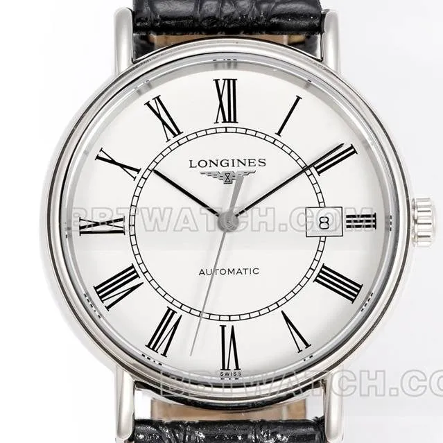 Longinestop-tier watch XC factory elegant 40mm white dialL888mechanical movementleather strap model braceletlive photos