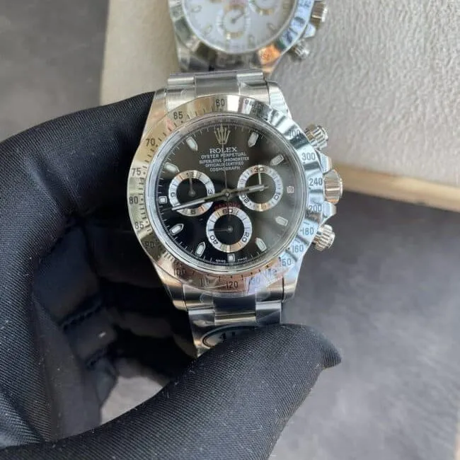 top-tier replicaRolexC factory new white steel Daytona4130movement men's watch front view