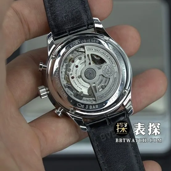 ZF FactoryIWC Portugal top-tier watch green dial silver needle leather strap model pictures and prices side live photo