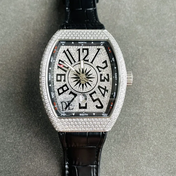 top-tier watch Frank Muller men's white dialV45 SC DT series full automatic movement watch front view