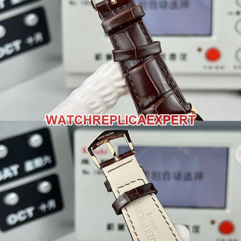 Patek Philippe collectible watch SDF factory classic silver dial nail ring rose gold case 39mmleather strap style braceletlive photos