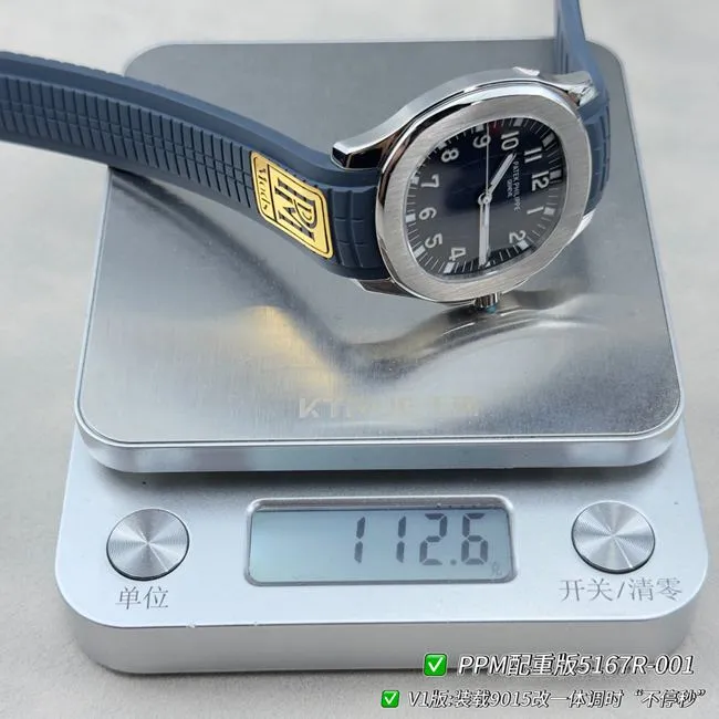 PPM factory 1:1replica watch Patek PhilippeAquanautblue dial thickness live photos
