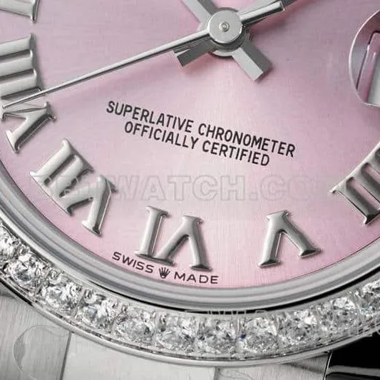 ARF FactoryRolex log 1:1super pink plate Roman numerals diamond bezel31mm three grid link 278289side live photo