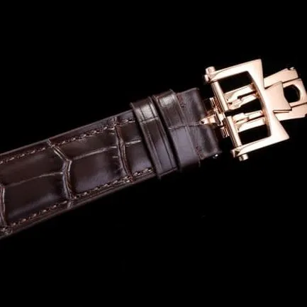 top-tier replicaVacheron Constantin men's white dial brown belt heritage series leather strap mechanical watch detail shots