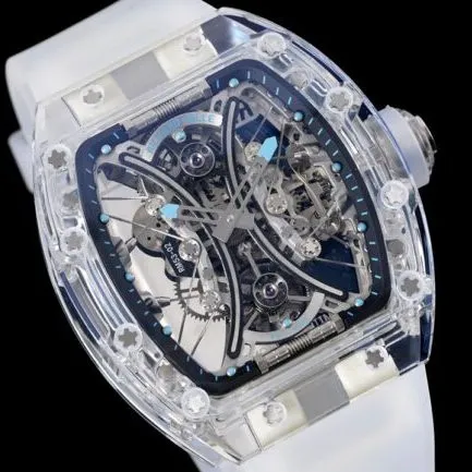collectible Richard Mille white dial shocker is here! RM 053-02 Polo Tourbillon latest masterpiece, the most explosive tourbillon watch, front view.
