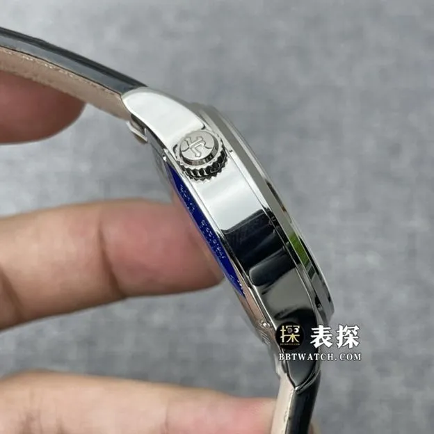 ZF factory Jaeger-LeCoultre Master 1428421 super A watches men's silver plate dual time zone strap models pictures and price side real picture
