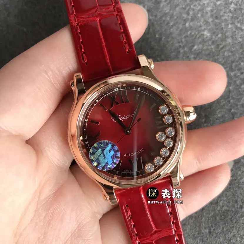 ZF FactoryChopard ladies top-tier watch red plate leather strap model pictures and prices braceletlive photos