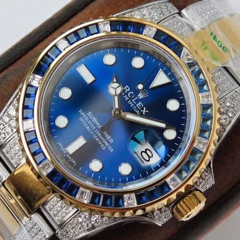 ReplicaRolex watch top-tierGMT-Master type II rear diamond customized version luxury sparkling classic trend side view