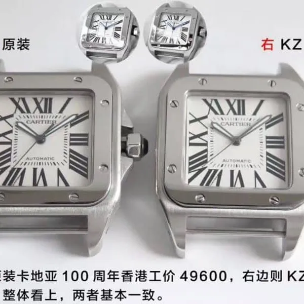 KZCartier Santos 100 Series W20106X8 Unisex Mechanical Watch True and False Comparison Evaluation Case Picture