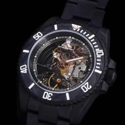 Rolextop-tier watch men's black dialsteel braceletSubmariner series mechanical watch clasp picture