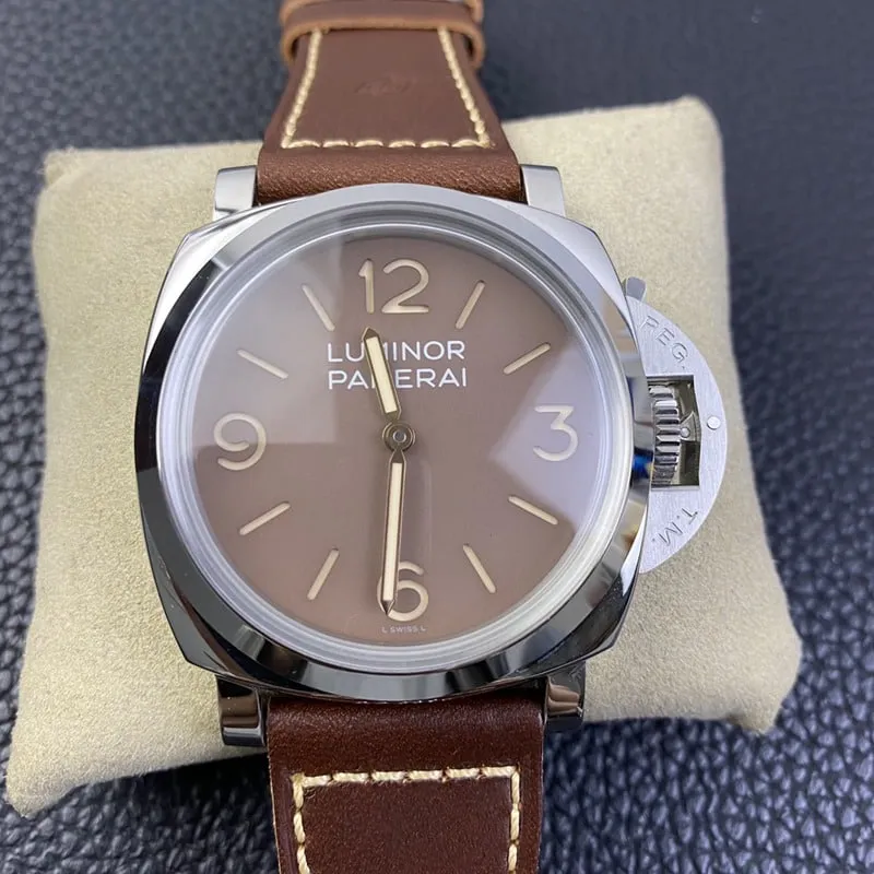 SF factory Paneraireplicapam00663 watch p3000 hand winding movement retro coffee tray side view