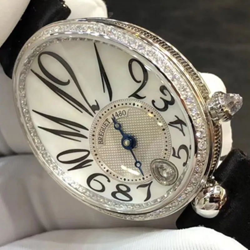 Top-tier watch Breguet women's real diamond leather strap watch clasp picture