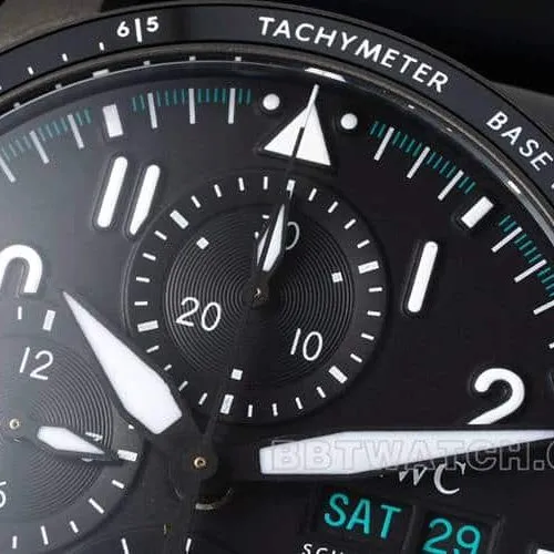 BLSIWC pilot top-tier 1:1high-quality replicablack dialchronograph rubber model IW388306side live photo