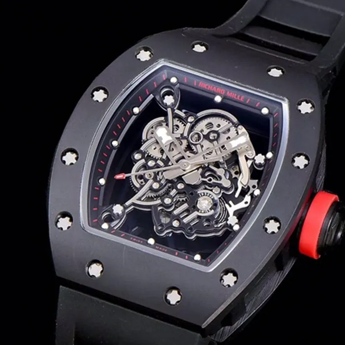 top-tier watch Richard Mille men's black dial watch clasp picture