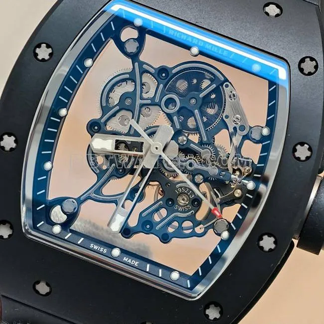 Richard Milletop-tier watch APS factory tourbillon mechanical black ceramic rubber model RM055front live photo