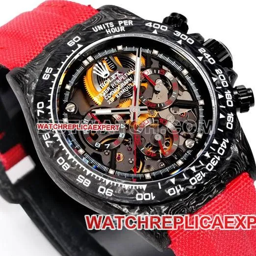 top-tier watch DaytonaTW factory Rolexblack dial red nylon braceletlive photos