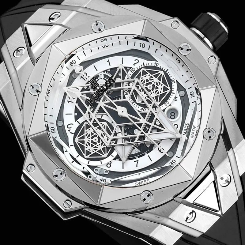 HublotHublotsuper watch new BigBangSangBleuII tattoo men's mechanical watch front view