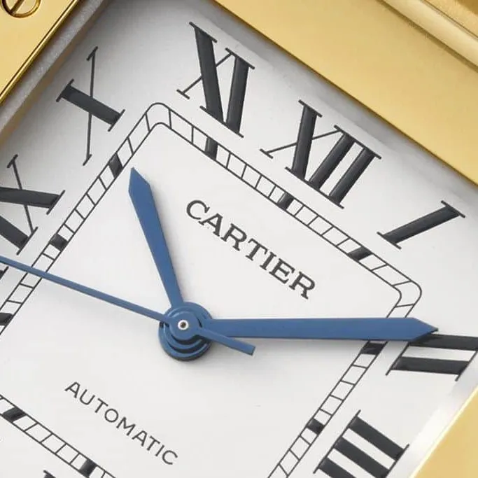 Cartiertop-tierhigh-quality watch Santos series ladies steel bracelet white dial gold watch clasp picture